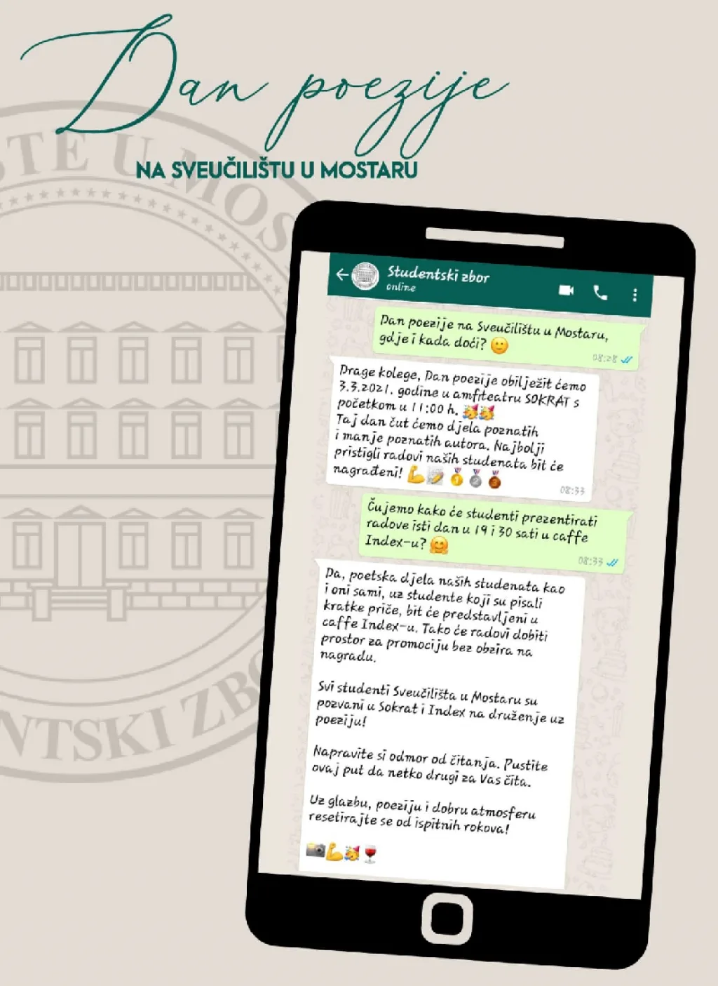 Ema Tadić osvojila prvo mjesto na Danima poezije Studentskog zbora SUM