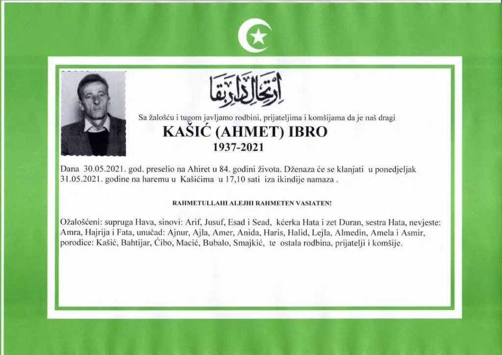 Preminuo je Kašić Ibro