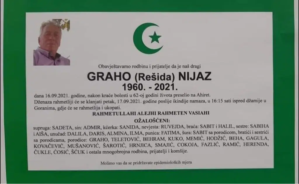 Preminuo je Graho Nijaz