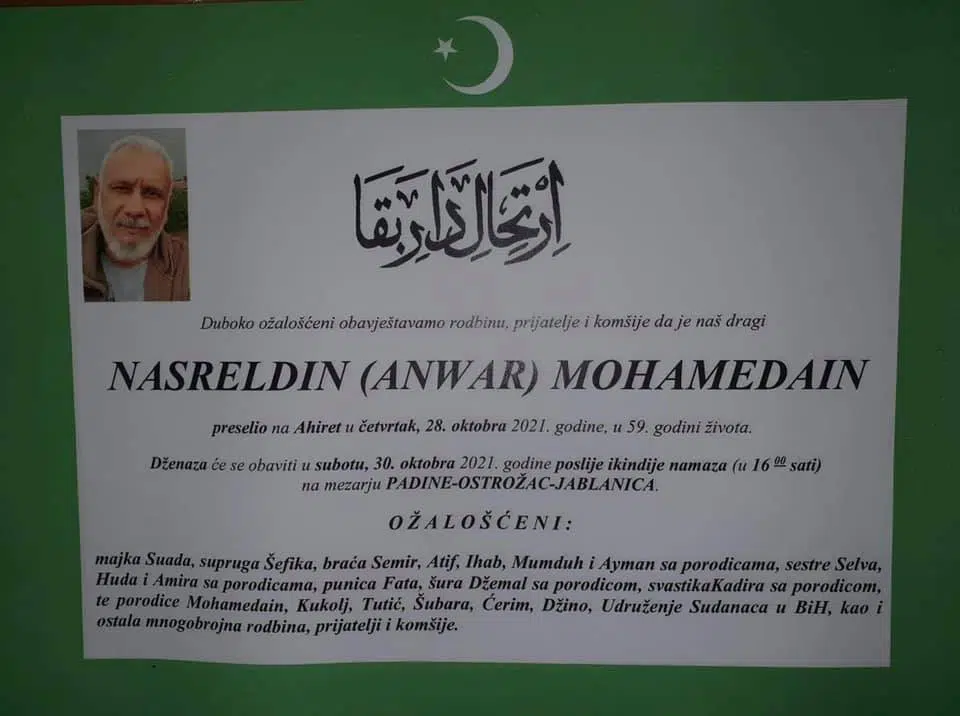 Preminuo je Nasreldin Mohamedain