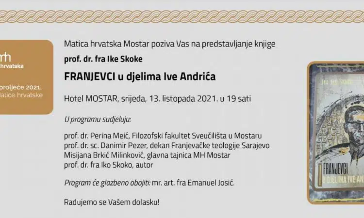 Predstavljanje knjige ‘Franjevci u djelima Ive Andrića’ na Mostarskom proljeću