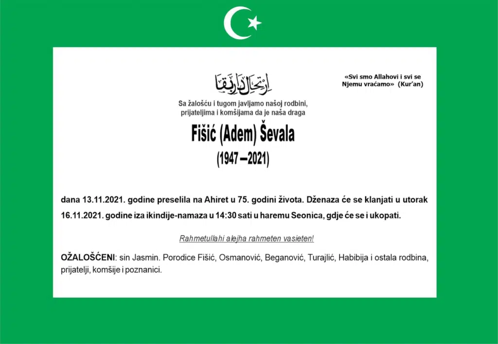 Preminula je Fišić Ševala