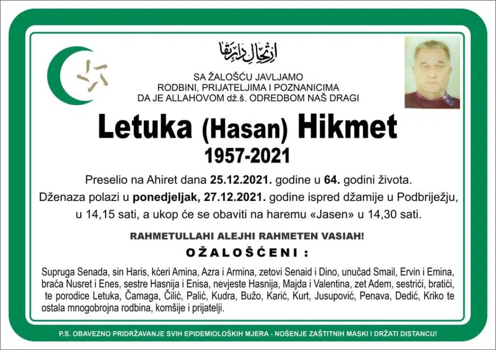 Preminuo je Letuka Hikmet