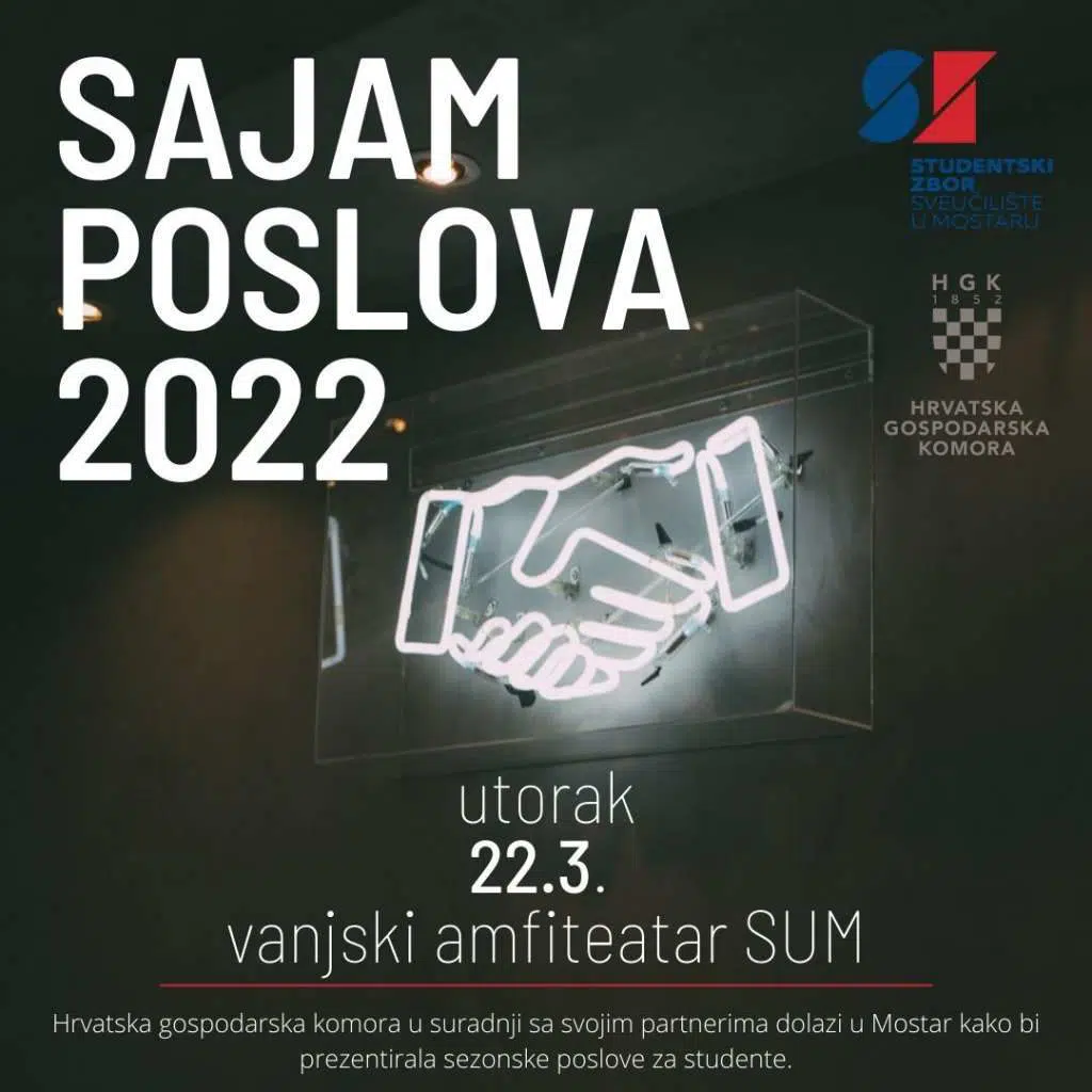 Sajam poslova 2022. u utorak u Mostaru