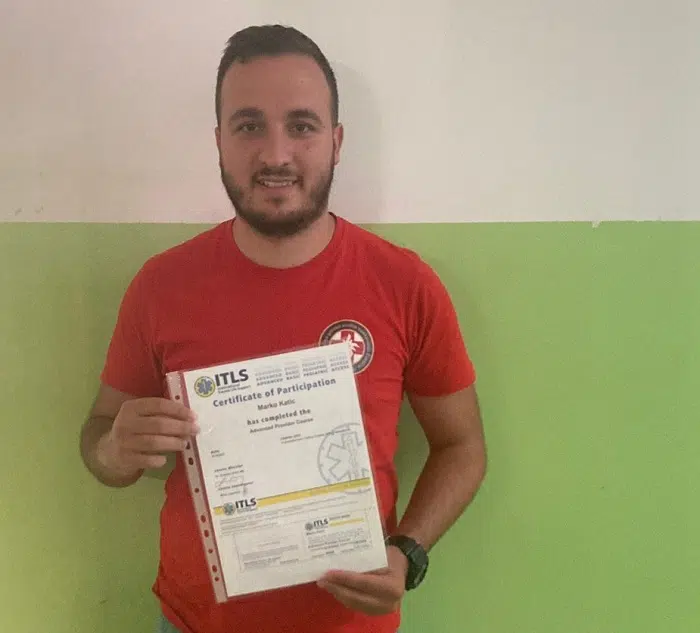 FOTO | HGSS Čapljina: Marko Katić uspješno završio obuku za ITLS tečaj