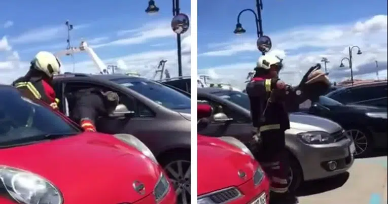 VIDEO: Vatrogasci objavili snimku spašavanja bebe iz zaključanog auta na suncu u Umagu