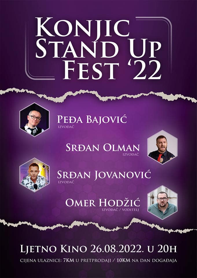 prvi festival stand-up komedije, konjic 26.augusta 2022.