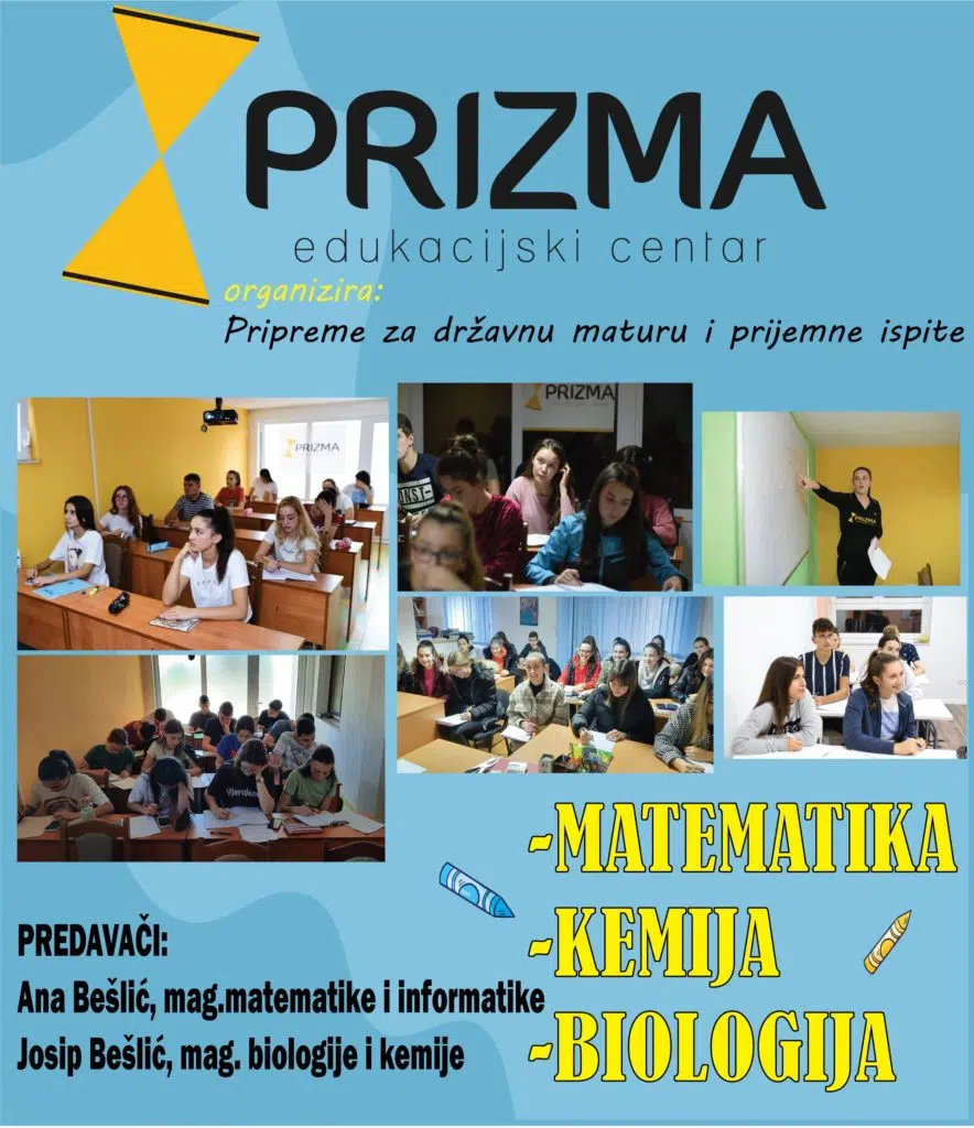 Edukacijski centar PRIZMA započinje s pripremama za Državnu maturu i prijemne ispite u Posušju i Grudama