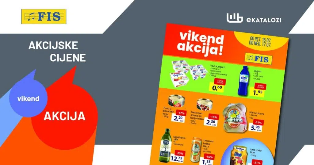 FIS Vikend akcija【NOVI POPUSTI 】JUL 2022 super sniženje od 15.7. do 17.7.2022.