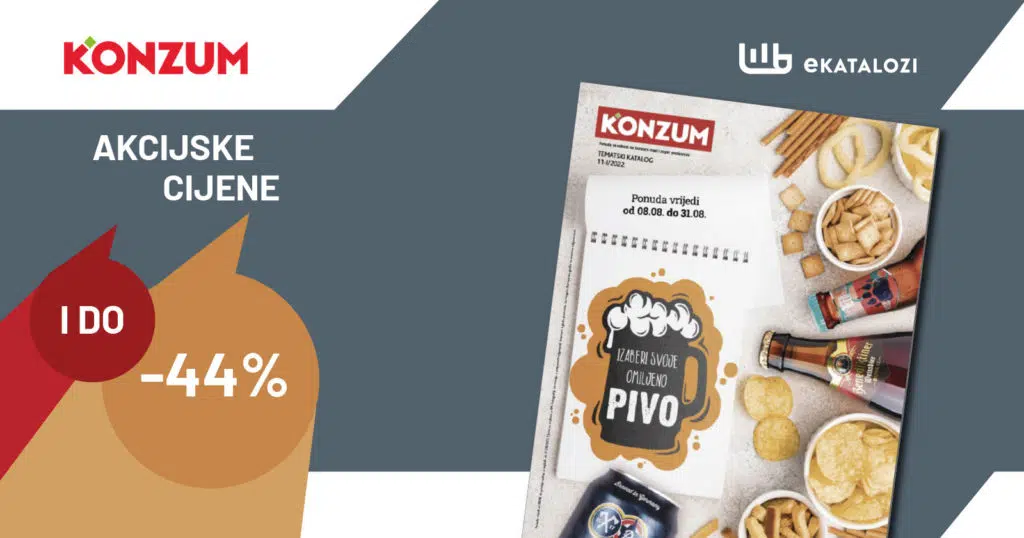KONZUM katalog piva 【Popusti i do 44%】AVGUST 2022 super cijene do 31.8.2022.