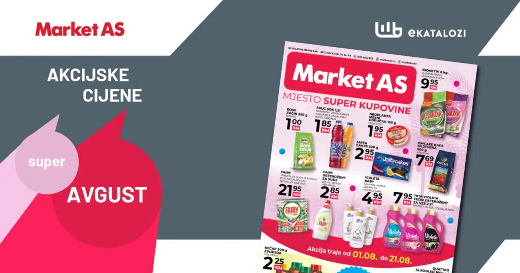 MARKET AS Katalog ▷【Sniženje】AVGUST 2022 super akcija 1.8.2022. do 21.8.2022.
