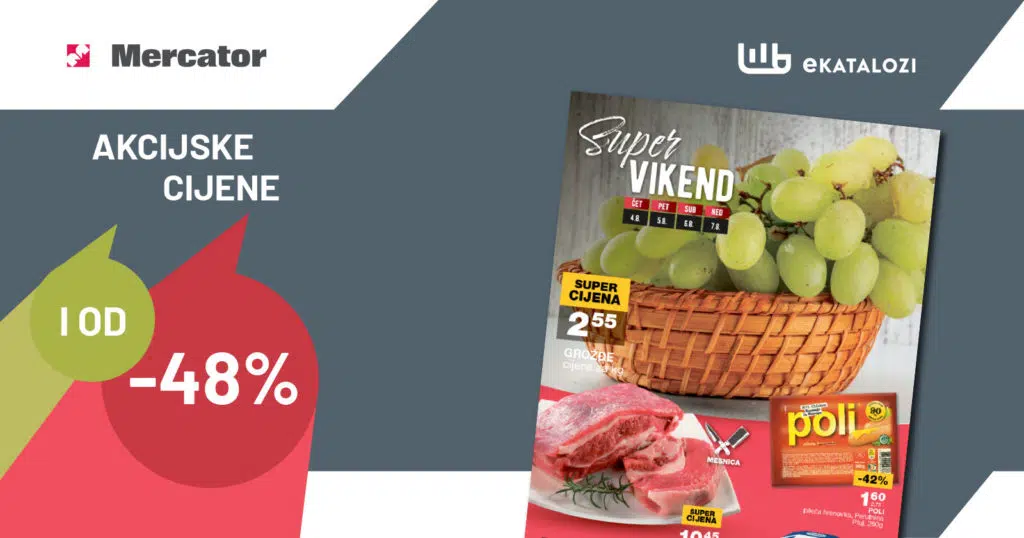 MERCATOR Vikend akcija ▷【Sniženja do 48%】 AVGUST 2022 NOVA ponuda 4.8. do 7.8.2022.