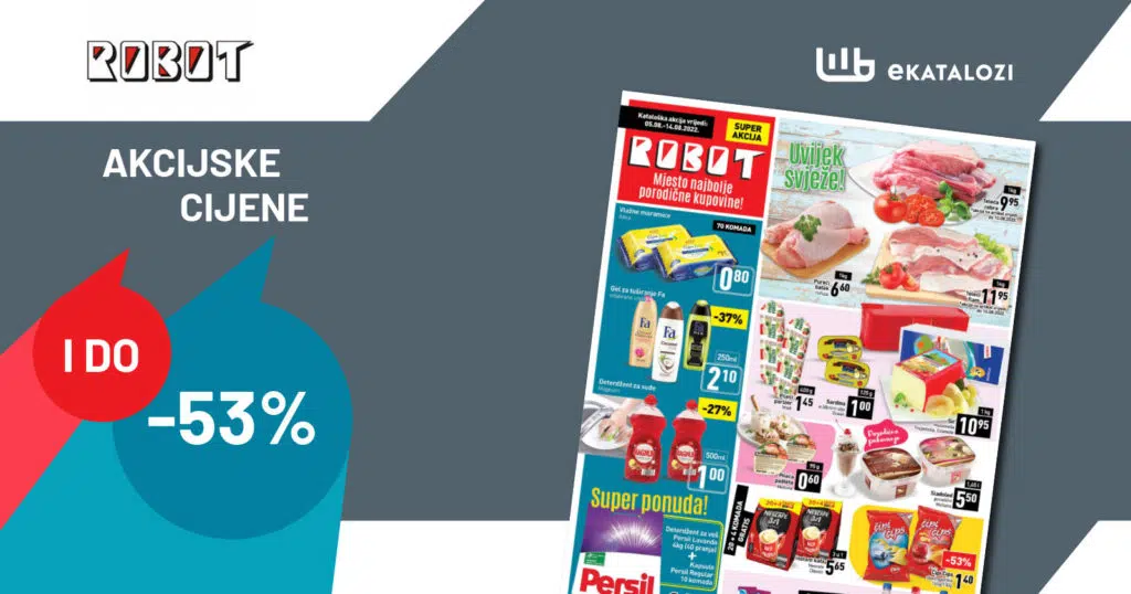 ROBOT Redovni katalog ▷【NOVO SNIŽENJE do 53%】 AVGUST 2022 nova akcija od 5.8. do 14.8.2022.