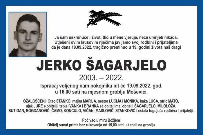 Ugasio se još jedan mladi život u Neumu, poginuo Jerko Šagarjelo