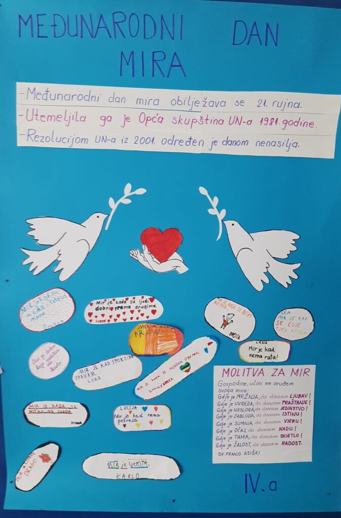 osnovna škola tina ujevića vitina obilježila međunarodni dan mira