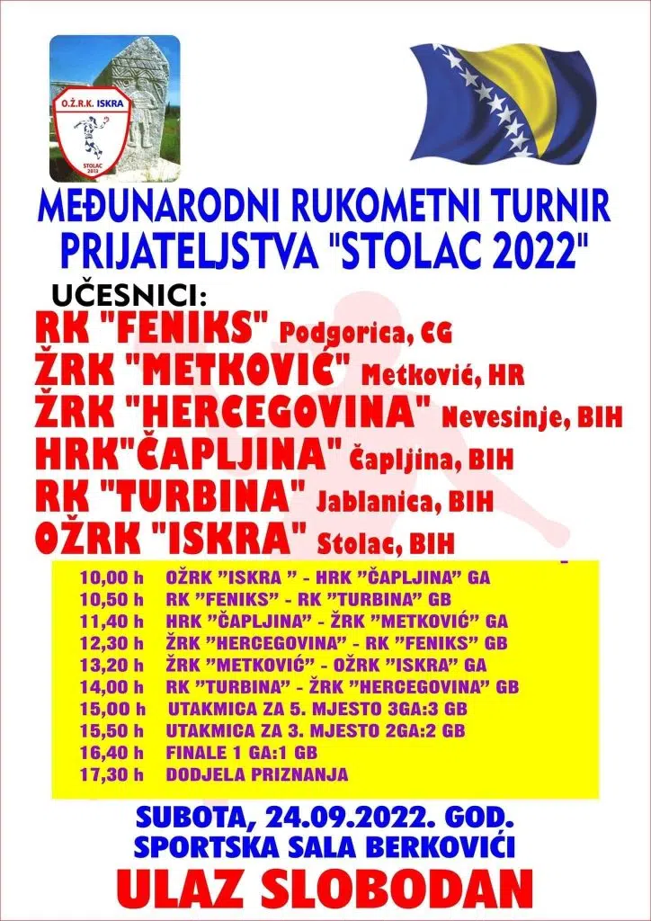 Međunarodni rukometni turnir prijateljstva Stolac 2022