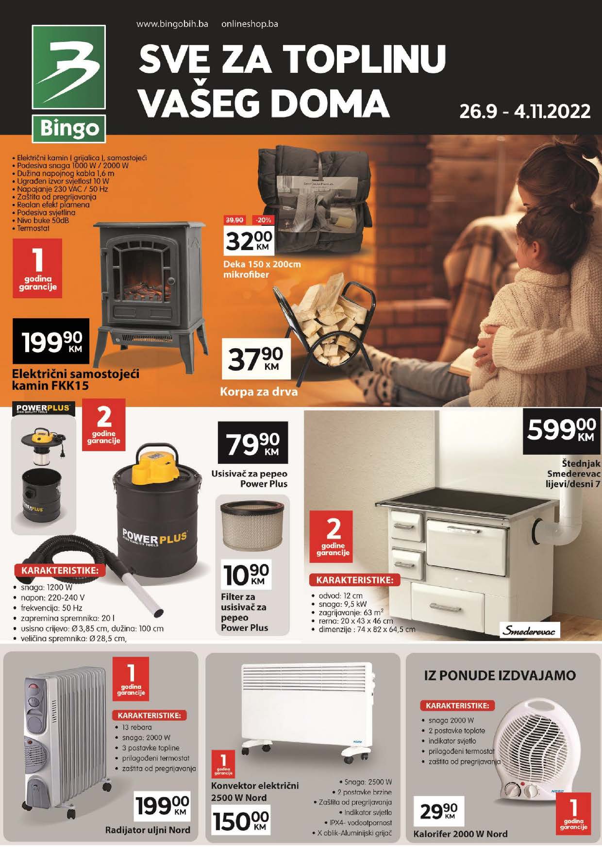BINGO katalog SVE ZA toplinu vaseg doma VELIKO SNIZENJE od 26.9. do 4.11.2022. n Page 1