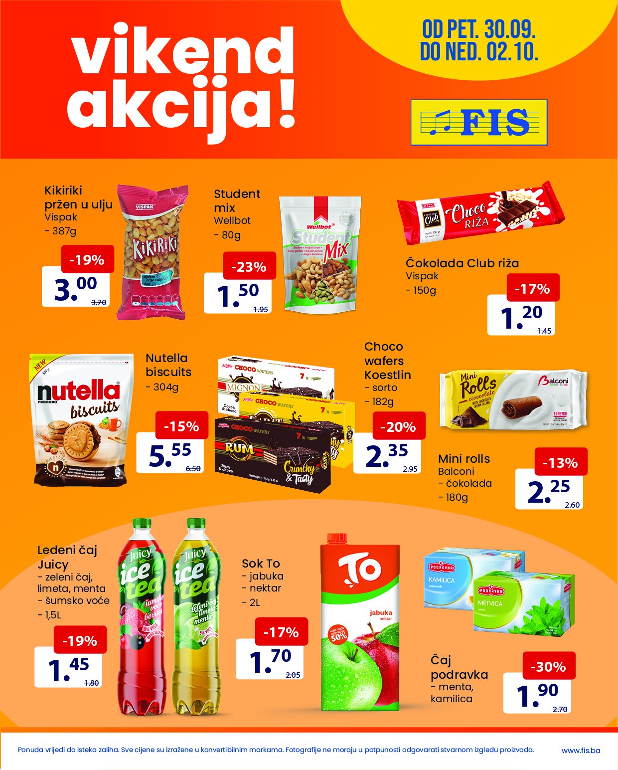 FIS vikend akcija NOVO snizenje od 30.9. do 2.10.2022 3 FIS vikend akcija NOVO snizenje od 30.9. do 2.10.2022 3
