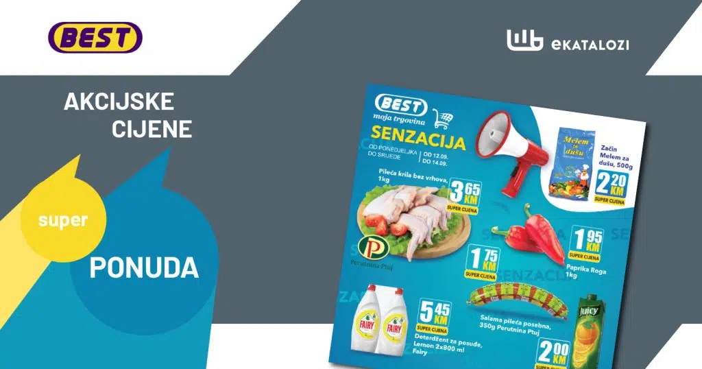 BEST akcija 【ponedeljak – srijeda】SEPTEMBAR 2022 traje od 12.9. do 14.9.2022.