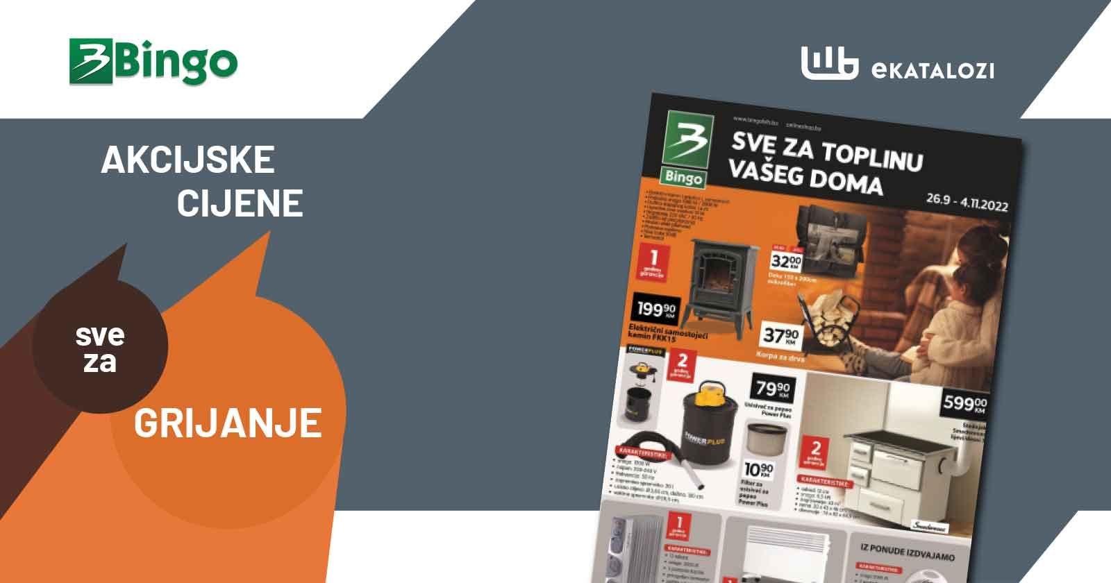 BINGO katalog SVE ZA toplinu vaseg doma VELIKO SNIZENJE od 26.9. do 4.11