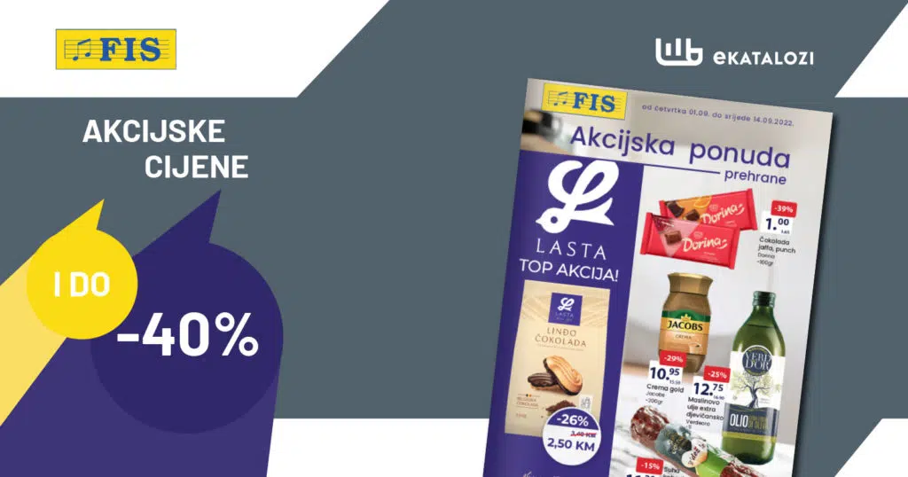 FIS Katalog prehrane i hemije ▷【sniženje do 40%】FIS SEPTEMBAR 2022 super akcija od 1.9. do 14.9.2022.