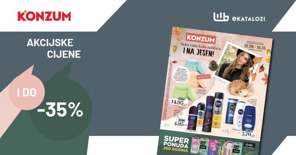 KONZUM katalog ljepota i njega【Sniženja -50%】SEPTEMBAR i OKTOBAR 2022 akcija do 16.10.2022.