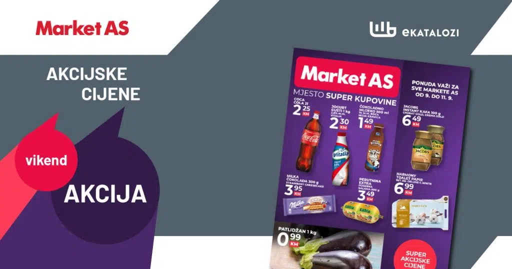 MARKET AS Vikend akcija【NOVA Ponuda】SEPTEMBAR 2022 super sniženje od 9.9. do 11.9.2022.