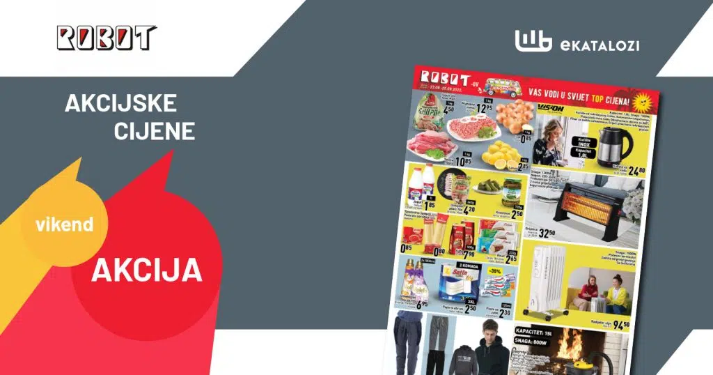 ROBOT Vikend akcija ▷【NOVO】SEPTEMBAR 2022 niske cijene od 23.9. do 25.9.2022.
