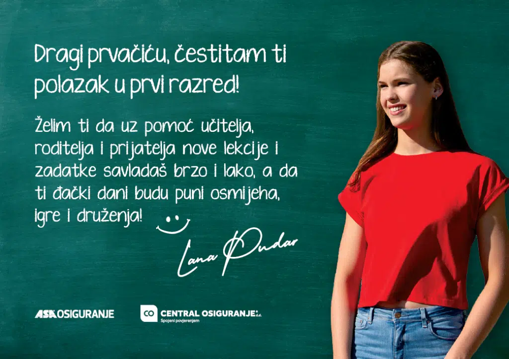 Lana Pudar zaželjela sretan početak školovanja prvačićima Central i ASA osiguranja