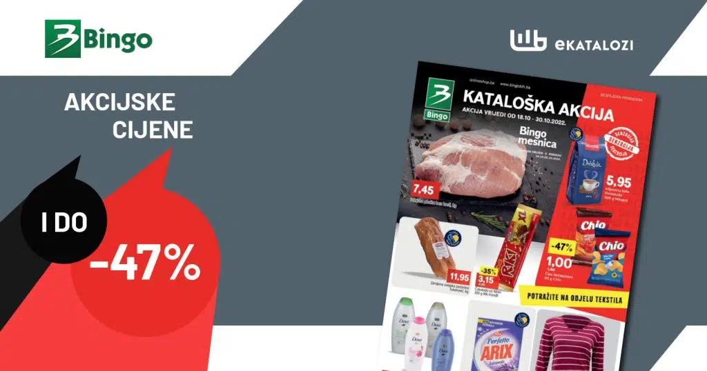 BINGO Kataloška akcija 18.10.【SNIŽENJE I DO 47%】OKTOBAR 2022 super cijene od 18.10. do 30.10.2022.