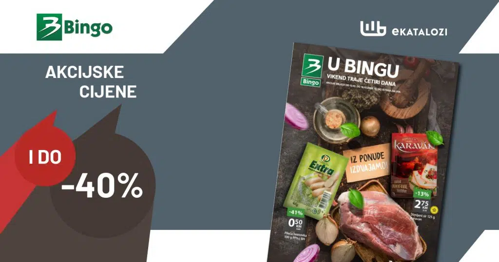 BINGO Vikend akcija ▷【Sniženje do 40%】OKTOBAR 2022 super sniženje od 13.10. do 16.10.2022.