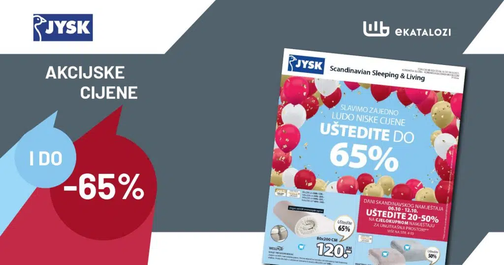 JYSK Katalog BiH 【SNIŽENJE do 65%】OKTOBAR 2022 ludo niske cene od 6.10. do 19.10.2022.