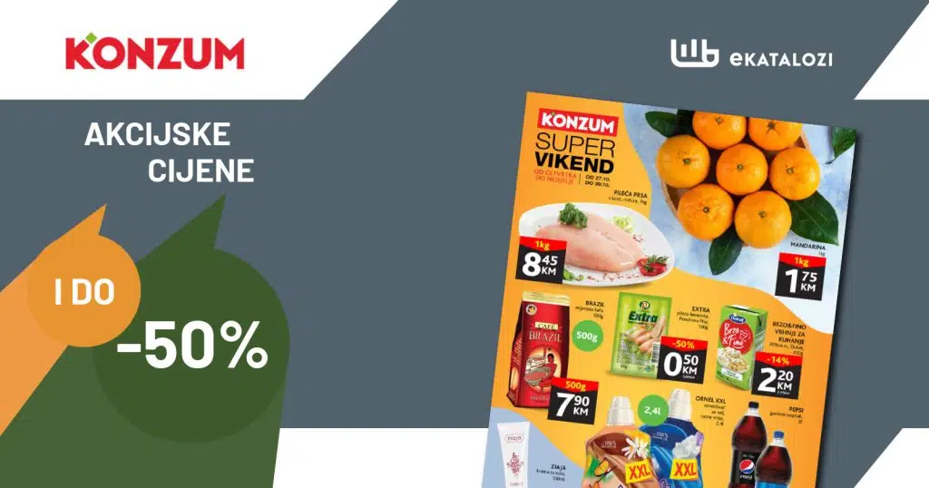 KONZUM Vikend akcija ▷【NOVO】OKTOBAR 2022 nova akcija od 27.10. do 30.10.2022.