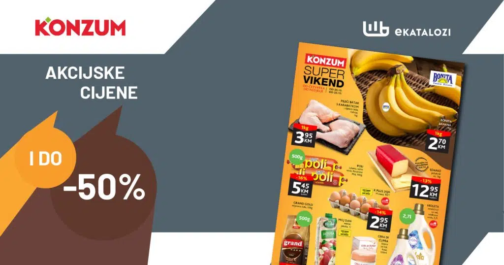KONZUM Vikend akcija ▷【NOVO】OKTOBAR 2022 super akcija od 20.10. do 23.10.2022.