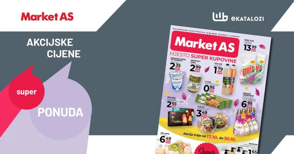 MARKET AS Katalog ▷【Sniženje】OKTOBAR 2022 super cijene od 17.10. do 30.10.2022.