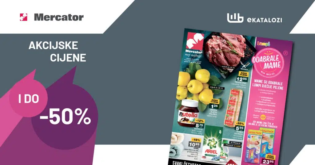MERCATOR Redovni katalog 24.10. ▷【Sniženje i do 50%】OKTOBAR 2022 super cijene od 24.10. do 6.11.2022.