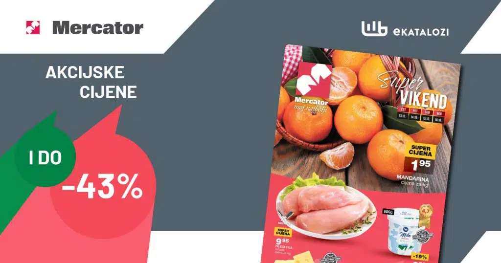 MERCATOR Vikend akcija ▷【Sniženja do 43%】OKTOBAR 2022 NOVO sniženje od 13.10. do 16.10.2022.