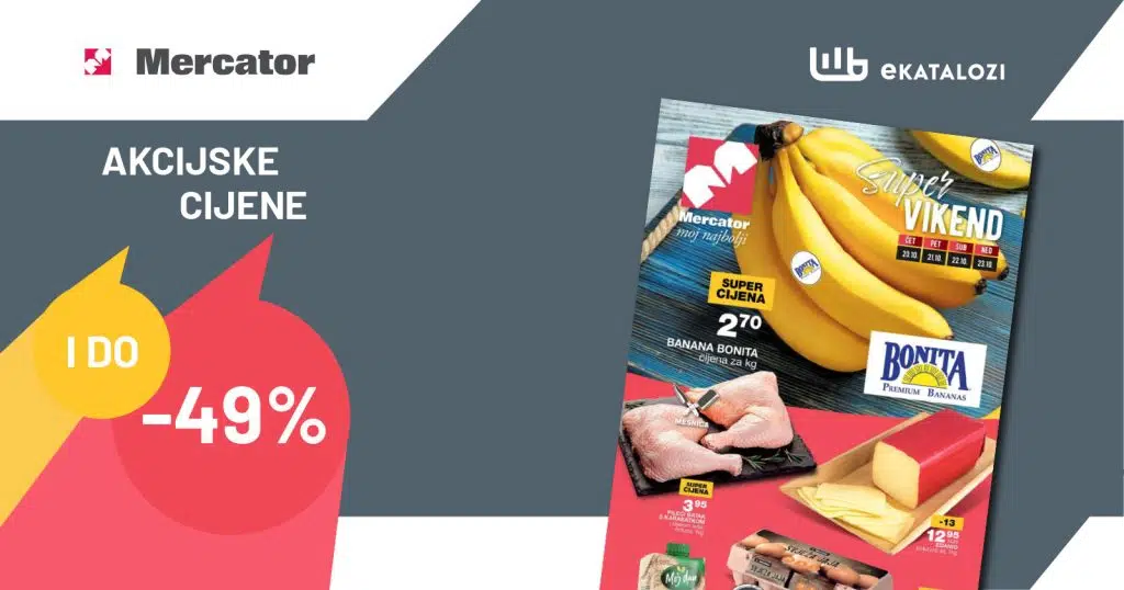 MERCATOR Vikend akcija ▷【Sniženja do 49%】OKTOBAR 2022 novo sniženje od 20.10. do 23.10.2022.