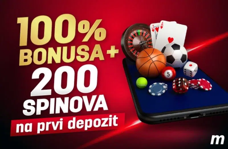 ZAPOČNITE ZABAVU SA SAVRŠENIM POKLONOM – Uplatite depozit i osvojite 100% SPORTSKI BONUS + 200 SPINA!!!