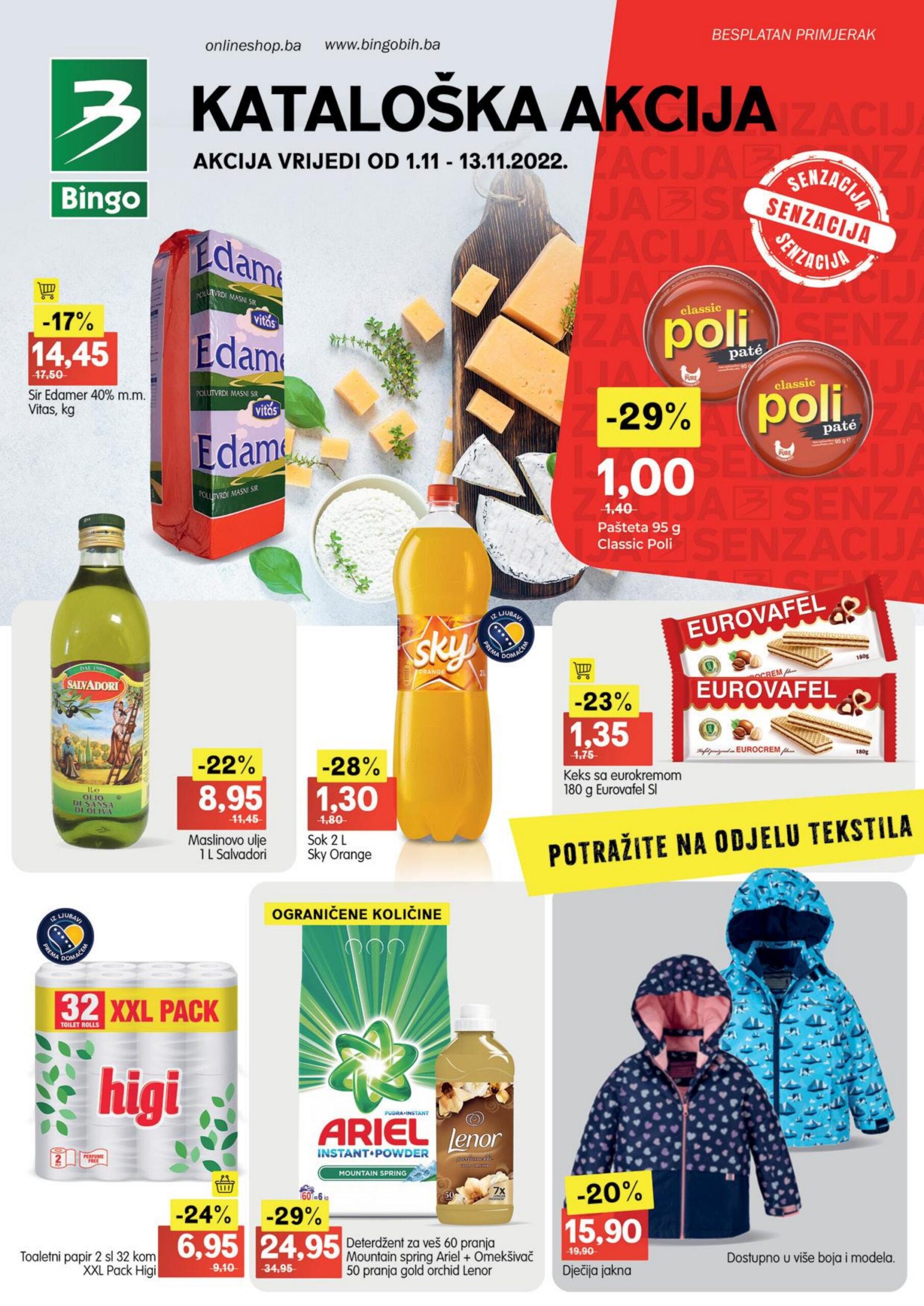 BINGO kataloska akcija NOVEBAR 2022 novo snizenje od 1.11. do 13.11.2022. Page 01