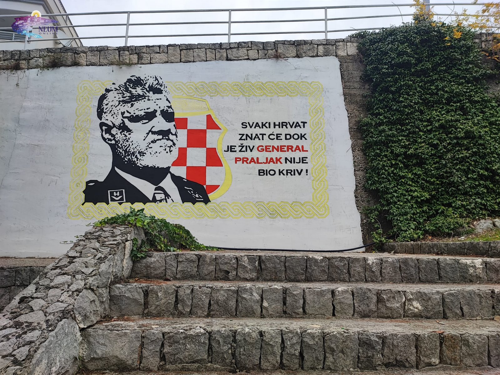 FOTO | U Neum oslikan mural s likom generala Slobodna Praljka