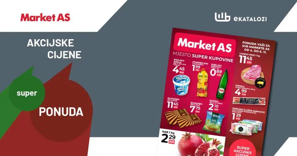 MARKET AS Vikend akcija【SNIŽENJE】NOVEMBAR 2022 super sniženje od 4.11. do 6.11.2022.