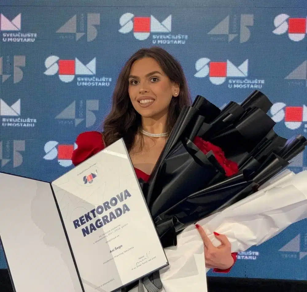 Broćanki Ani Šego Rektorova nagrada za uspjeh u studiranju