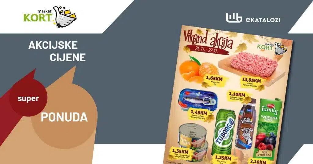 KORT vikend akcija 25.11.【NOVO】 NOVEMBAR 2022 sniženje od 25.11. do 27.11.2022.