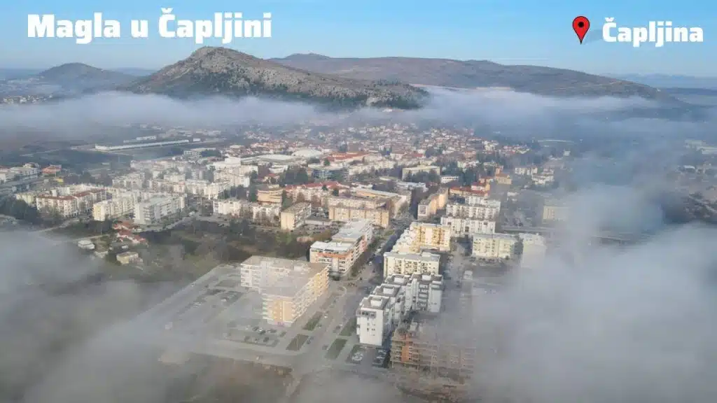 FOTO/VIDEO | Magla iznad Čapljine – fotografije i video iz zraka