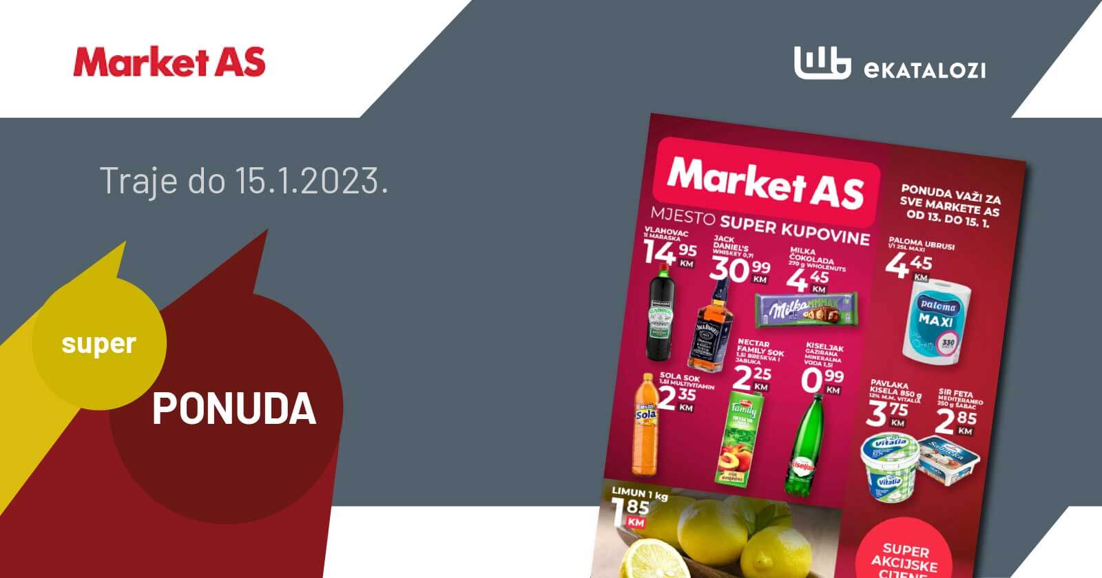 market as vikend akcija januar 2023. novi market as katalog traje od 13.1. do 15.1.2023. market as vikend akcija