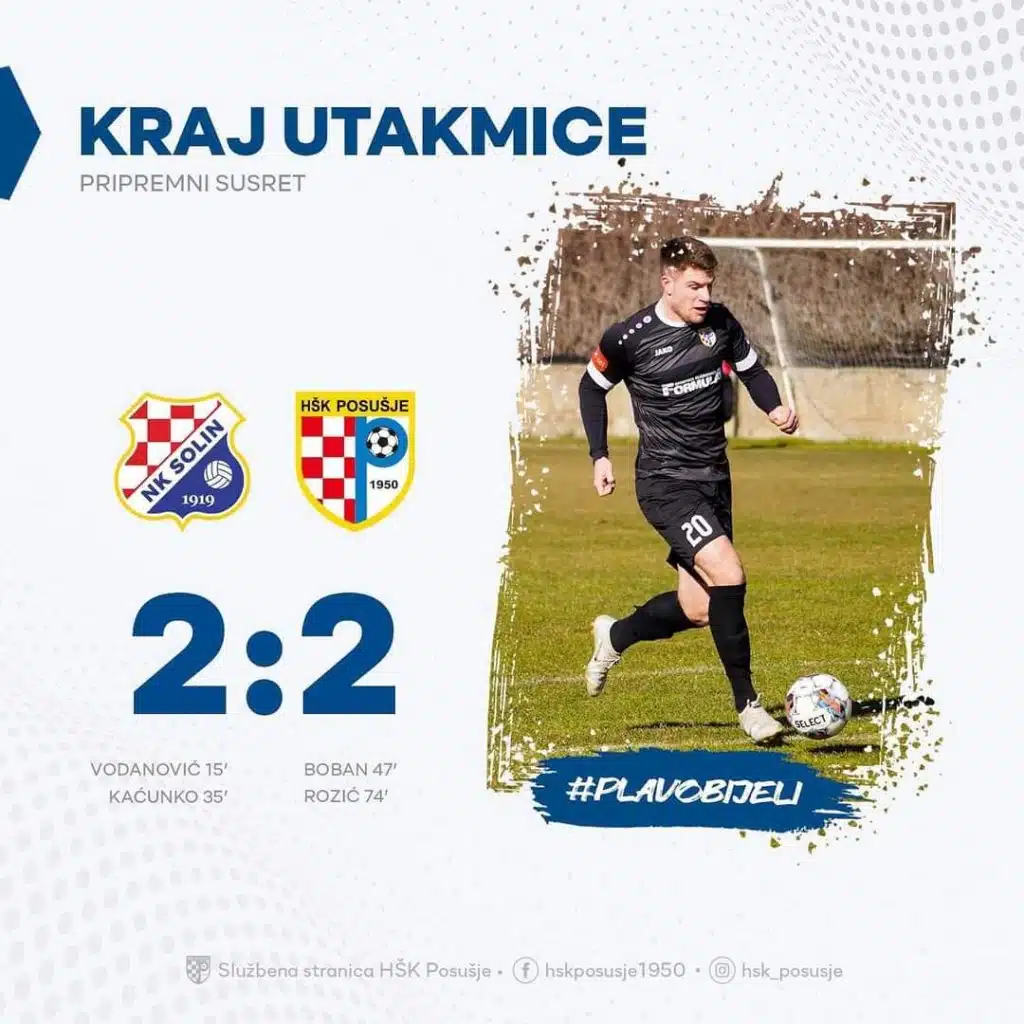 Bez pobjednika u pripremnom susretu Posušja i Solina