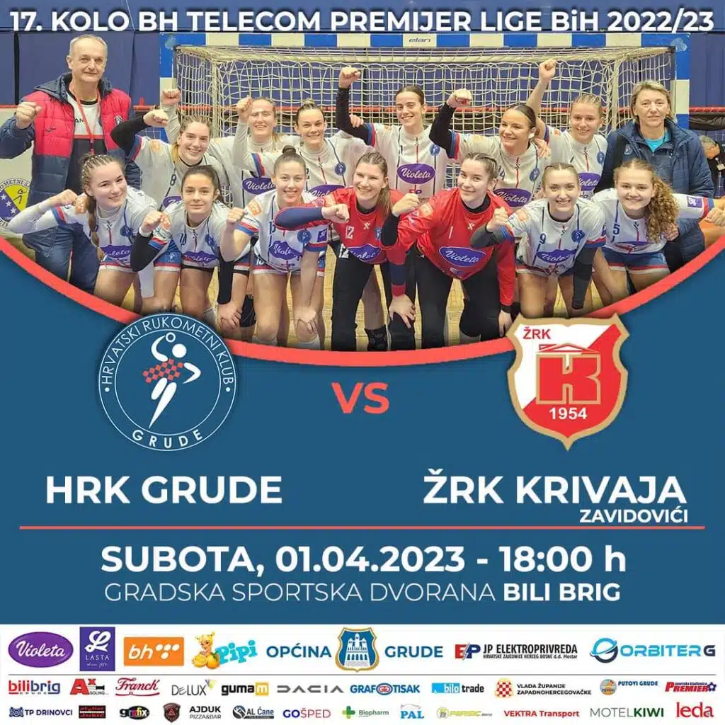 Derbi 17. kola između HRK Grude i ŽRK Krivaja Zavidovići