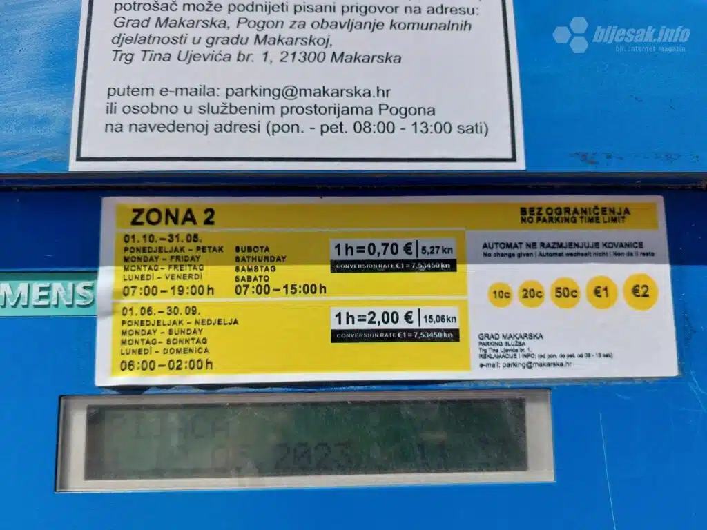 Ovo ljeto vas očekuju paprene cijene parkinga na Makarskoj rivijeri