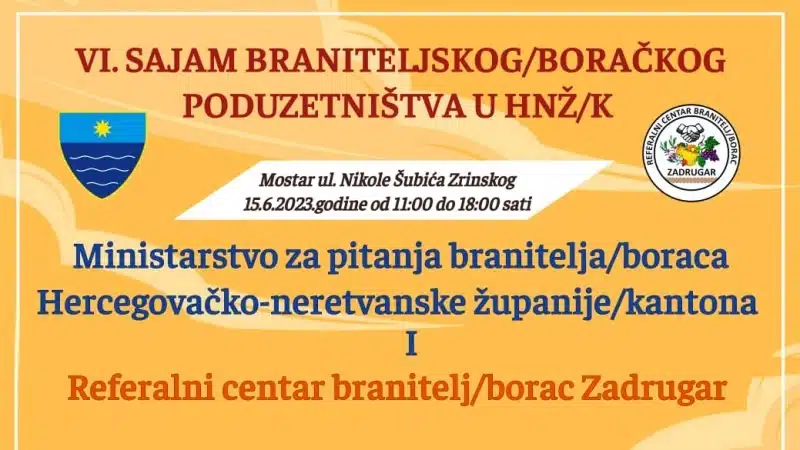 Najava 6. Sajma braniteljskog poduzetništva u HNŽ